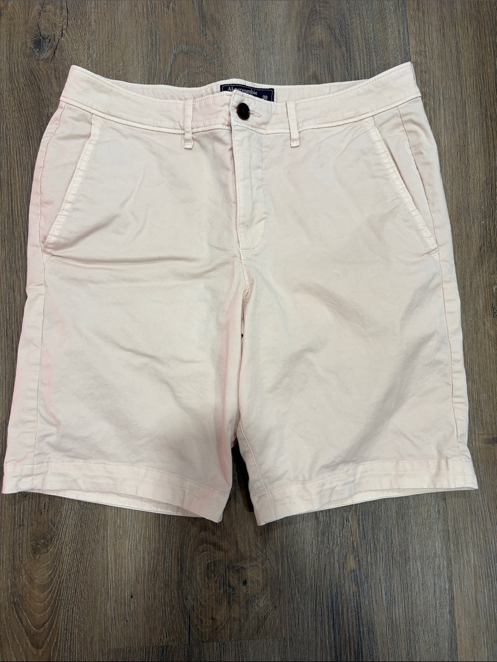 Abercrombie & Fitch Pale Pink Flat Front Cotton Shorts
